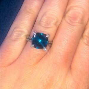 Châtelaine Ring with Hampton Blue Topaz & Diamonds
